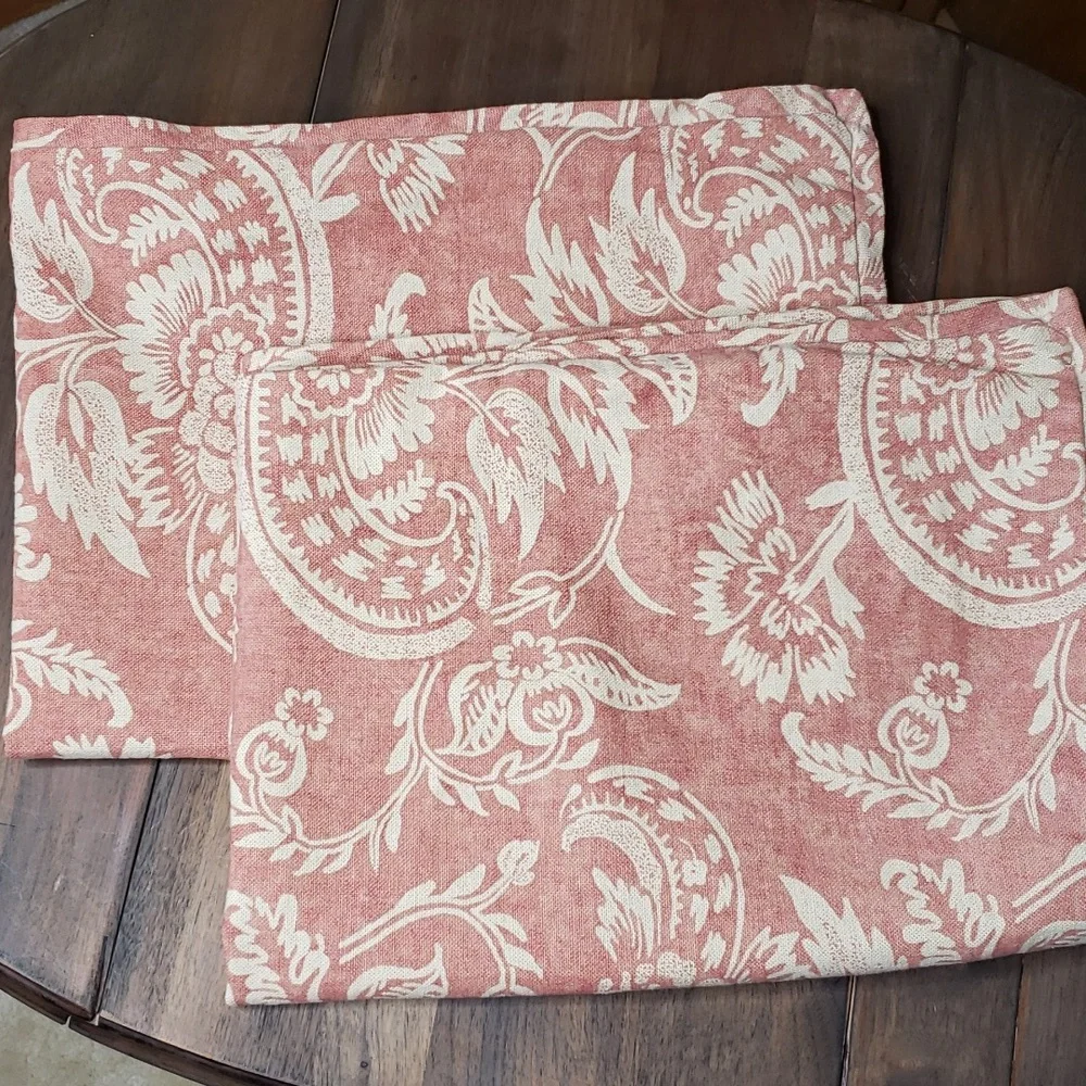 Pottery Barn ALESSANDRA Terra Cotta Linen Blend Pillow Shams Set of 2